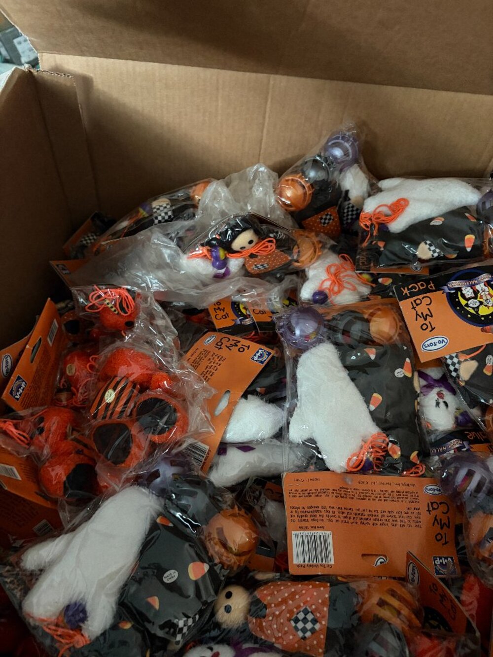 Bundle of 24 packs of cat toys ghost witch balls (each pack has 5 toys)